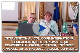 Intervention au Colloque International à Naples, 25-26 mai 2017